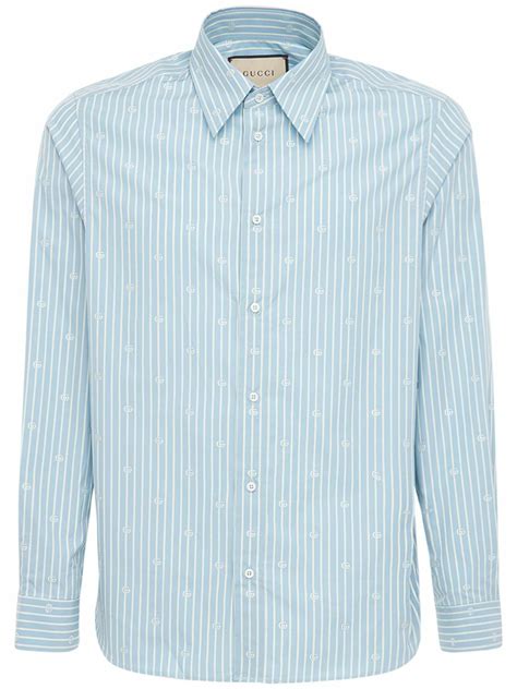 gucci shirts strip on thr side|Gucci GG stripe fil coupé cotton shirt.